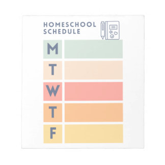 Homeschool Schedule Pad Notizblock