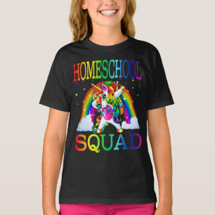 Homeschool Squad Einhorn zurück zur Schule T-Shirt