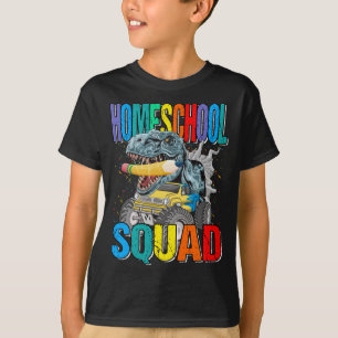 Homeschool Squad Monster Truck Dinosaurier Boys T-Shirt