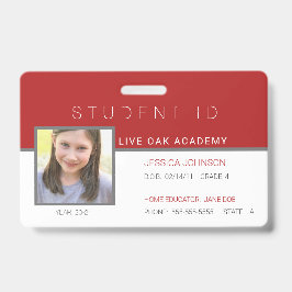 Homeschool Student ID Abzeichen - Modern Red Ausweis
