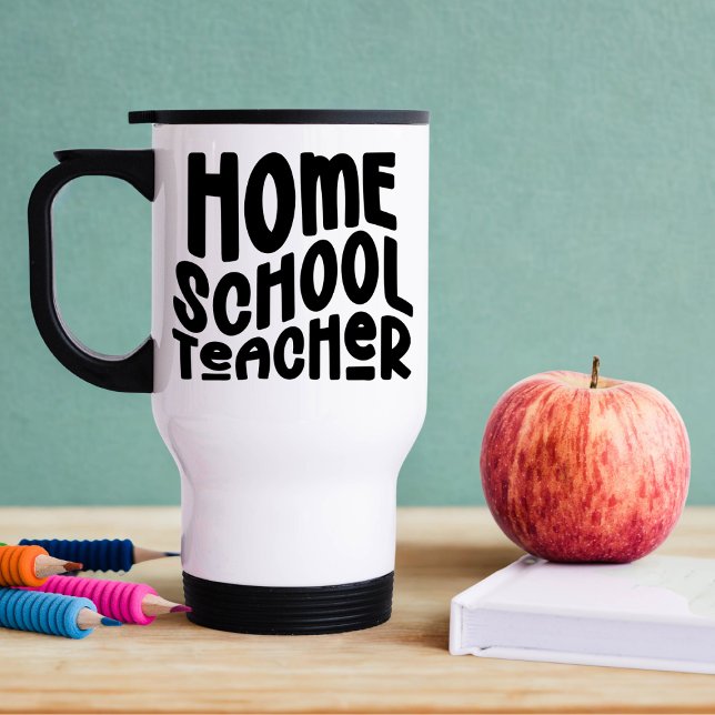 Homeschool Teacher Black Minimalist Text Reisebecher (Von Creator hochgeladen)