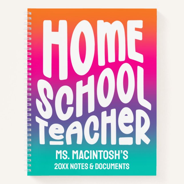 Homeschool Teacher Colorful Ombre Notizbuch (Vorderseite)