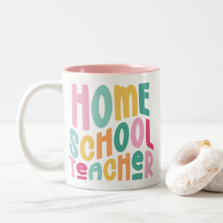 Homeschool Teacher Colorful Text Zweifarbige Tasse