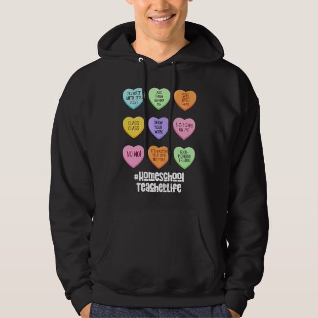 Homeschool Teacher Valentines Day Conversation Hea Hoodie (Vorderseite)