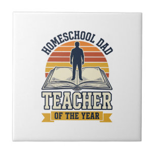 Homeschool-Vater Lehrer Des Jahres Vintage-Shirt D Fliese