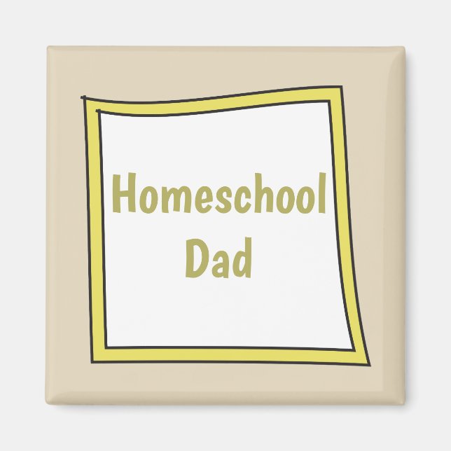 Homeschool Vater Square Magnet (Vorne)