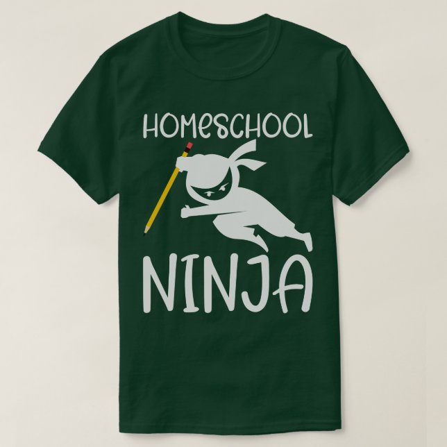 Homeschooler Ninja lernt häusliche Ausbildung T-Shirt (Design vorne)