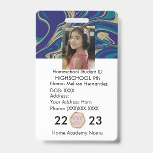 Homeschooling-Schul-ID-Abstraktes-Foto-Abzeichen Ausweis