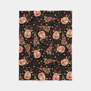 Homespun frohe Weihnachtsmuster Fleecedecke