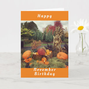 HOMESPUN GREETING *GLÜCKLICH NOVEMBER BIRTHDAY* KA KARTE