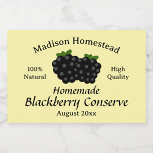 Homestead BlackBerry Conserve Jelly Jam-Vorlage Lebensmitteletikett