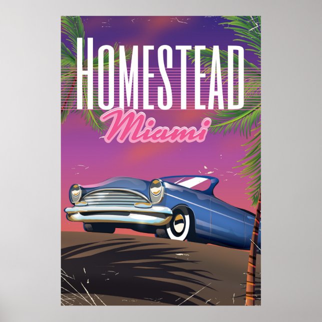 Homestead Florida USA 80er Reiseplakat Poster (Vorne)