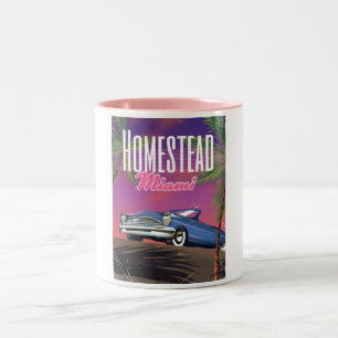Homestead Florida USA 80er Reiseplakat Zweifarbige Tasse