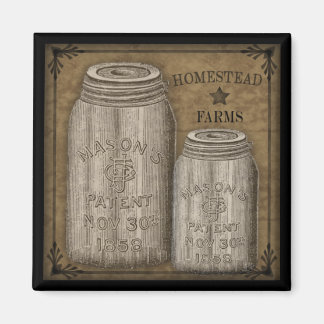 Homestead Primitive Canning Jar Magnet