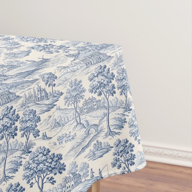 Homestead Toile Blue Tischdecke (Beispiel)