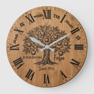 Homestead Wall Clock | Custom Name & Year Große Wanduhr