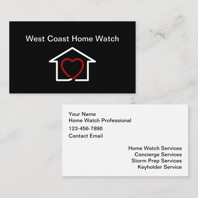 Homewatch & Concierge Services Visitenkarte (Vorne/Hinten)