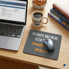 Homework Station Powered By Snacks Funny Student Mousepad