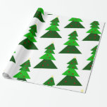 Homey Christmas Tree Pattern Geschenkpapier<br><div class="desc">Es handelt sich um ein charmantes Kindermuster,  das aus einfachen Formen und Farben besteht und in einen niedlichen Wald mit dekorierten Weihnachtsbäumen auf transparentem Hintergrund eingebettet ist. Wählen Sie eine andere Hintergrundfarbe,  wenn Sie möchten.</div>
