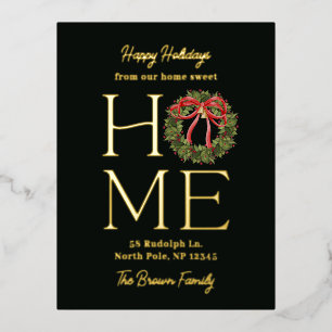 Homey Greeting FOIL Just Moving Holiday Postcard Folien Feiertagspostkarte