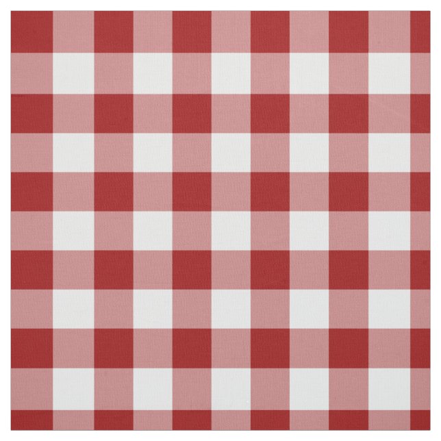 Homey Red und White Gingham Kariert Fabric Stoff (Muster)