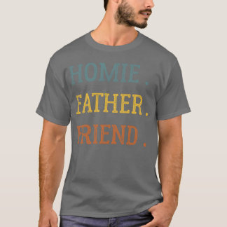 Homie Vater Freund Buntes Vintage Vatertagsgeschen T-Shirt