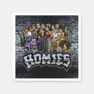 Homies-Party-Tücher, 90er Old School Party Serviette