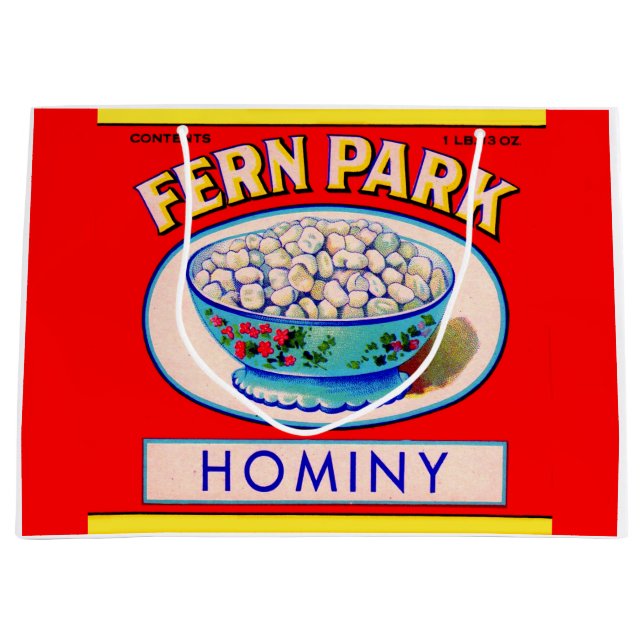 Hominy Grits Label aus den 1930er Jahren Große Geschenktüte (Vorderseite)