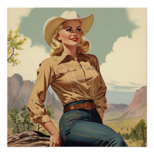 Hommage an Cowgirl Spirit: Wild West Whispers Poster