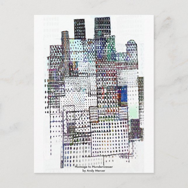 Hommage an Hundertwasser Postkarte (Vorderseite)