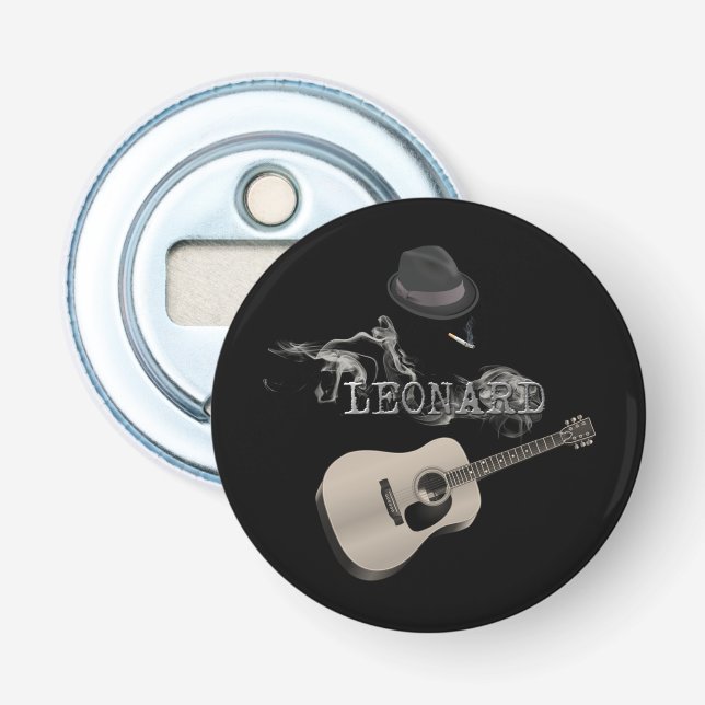 Hommage an Leonard-Zigarette schwarz Flaschenöffner (Vorderseite)