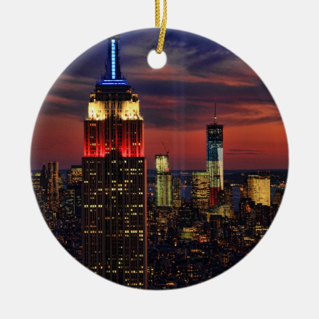 Hommage in Light Sept 11, World Trade Center ESB # Keramikornament (Vorne)