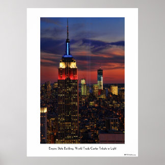 Hommage in Light Sept 11, World Trade Center ESB # Poster