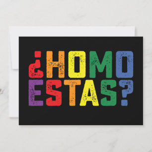 Homo Estas Spanish Mexican Funny Gay Pride LGBTQ Einladung
