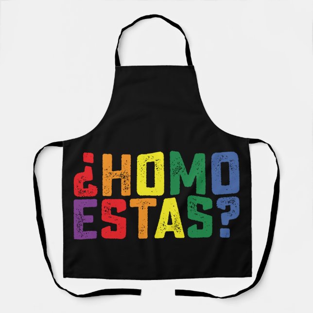 Homo Estas Spanish Mexican Funny Gay Pride LGBTQ Schürze (Vorderseite)