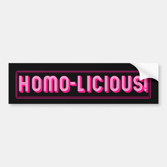 Homo-licious! Autoaufkleber (Vorne)
