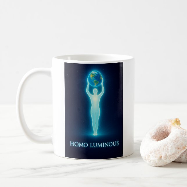 Homo Luminous - The Light Bringer Morning Mug Kaffeetasse (Mit Donut)