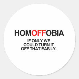 HOMOFFOBIA.png Runder Aufkleber