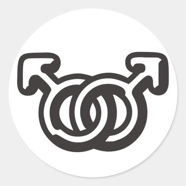 HomoMen Runder Aufkleber (Vorderseite)