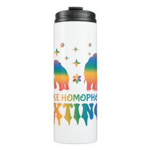 Homophobie aussterben - Rainbow Elephant LGBTQ Thermosbecher