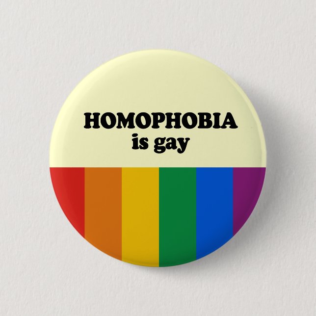 Homophobie ist homosexuell button (Vorderseite)