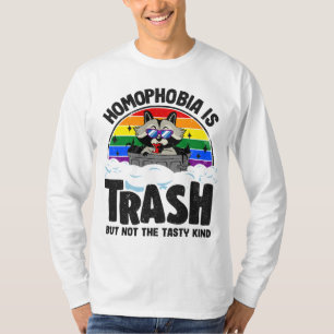 Homophobie ist Mülleimer Raccoon Rainbow Flag Gay T-Shirt
