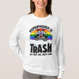 Homophobie ist Mülleimer Raccoon Rainbow Flag Gay T-Shirt