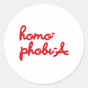 HOMOPHOBIE -.png Runder Aufkleber