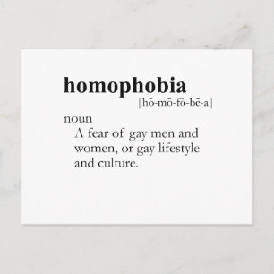 HOMOPHOBIK (Definition) Postkarte