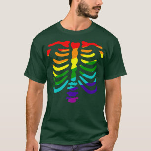 Homoseual Gay Pride, Halloween Skelett Ribcage Ra T-Shirt