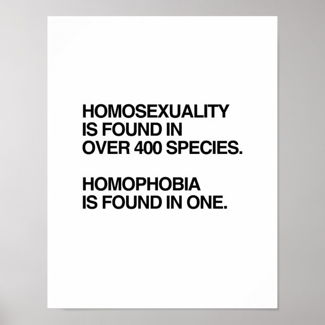 HOMOSEXUALITÄT FINDET SICH IN 400 ARTEN POSTER (Vorne)