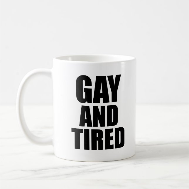 Homosexuell und müde kaffeetasse (Links)
