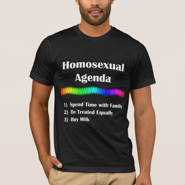 Homosexuelle Agenda T-Shirt (Vorderseite)