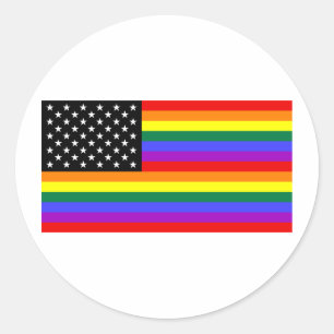 Homosexuelle Amerika-Stolz-Flagge Runder Aufkleber